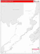 Lake and Peninsula Borough (County), AK Digital Map Red Line Style